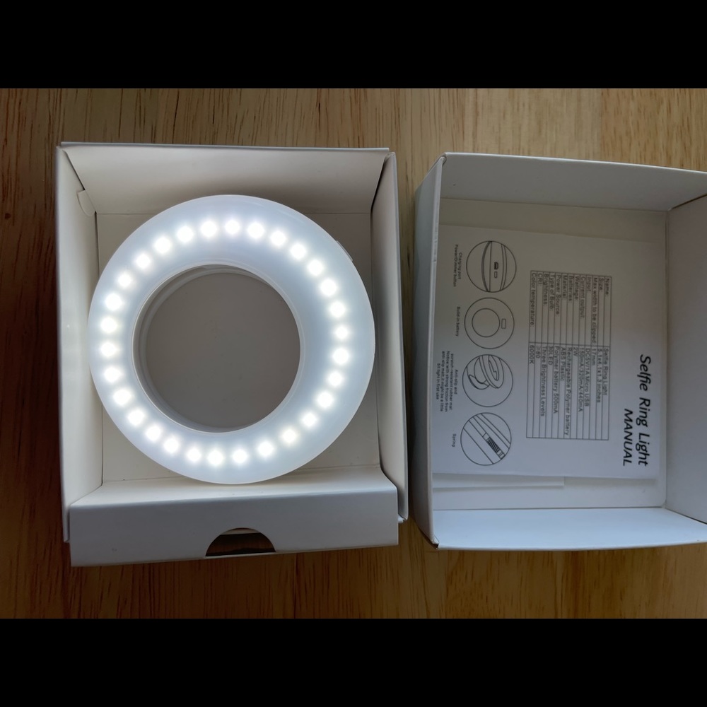 QIAYA Selfie ring LED light clip on attachment
